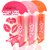 Mars Roosy Lip Color Lip Balm Cherry Kiss, Coral Flush, Pink Lolita Free Liner