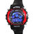 sports red and black digital kids watch