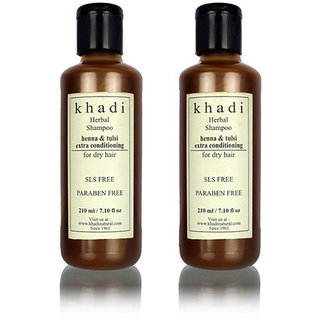 Khadi Herbal Henna Tulsi Extra Conditioning Shampoo- Sls Paraben Free - 210ml
