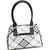 H-07 White Broad  Stylish Handbag with Black Straps
