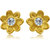 Mahi Exa Collection CZ White Classic Flower Gold Plated Stud Earrings for Women ER6012025GWhi