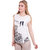 TightHugs White Polyester Round Neck Half Sleeve Printed T-Shirt For Women