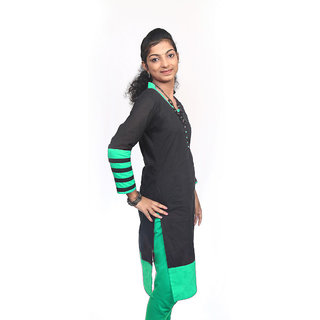 Trendy Women Flora 3/4th Sleeve Solid Womens Cotton Kurti 2025 at ShopCircuit | ONDC