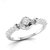 Vijisan Designer Collection 0.36Ct.CZ Stone Rhodium Plated Solitaire with Accent Promise Ring in 925 Sterling Silver for Women