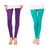 Casa Joya Purple  Turquoise Cotton Lycra Plain Legging