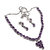 Be You Attractive Purple Amethyst Diamond Look Rhodium Plated Sterling Silver Earring  Necklace Set for Women
