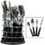 Stylish 24 Pcs Stainless Steel Cutlery Set with Steel Stand (White Color)