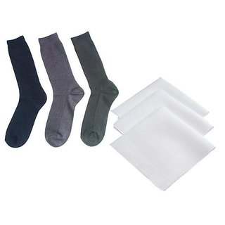 Set of 3 Handkerchief with 3 cotton socks