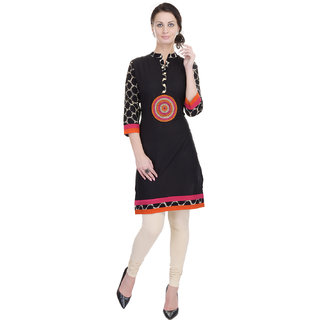 Beautiful Cotton Printed Black Color Kurti from the house of Palakh