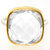 Casa De Plata White Crystal Gold Plated Ring