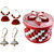 Handmade Paper Quilling  Red jhumka Earrings and white hoops earrings with gifting designer box