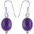 Silver Prince 2.4 Grm Amethyst Pure Silver Dangle Earrings