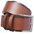WHOLESOMEDEAL Mens Brown Color Leatherite needle pin point buckle belt f5