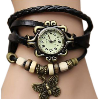 Buy Vintage Bracelet Watch Leather Girls Black Online 299 from ShopClues