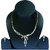 RETTOL American Diamond Necklace with Two Black Stone for Womens