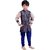 Boys Sherwani Kurta Pyjama Kids Wear - Full Sleeves - Party Wear - Beige Blue