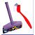 Blue,Red Plastic Plastic Combo Of Toilet Cleaner Brush And Wiper