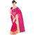 Stylife Designer Silky Pink Saree with Golden Border