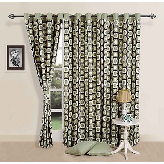 Elements Dotted Green Curtain