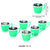 RK Super Lock  Seal Evolo Coffee Mug, 120 ml, Set of 6, Green