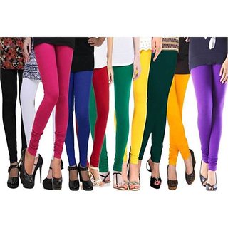 Riya -Cotton Lycra Churidar Leggings Combo Pack of 10 for ladies,girls