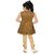 KC Dolphin Brown Georgette Frock And Legging Set For Girls
