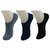 Neska Moda Premium 3 Pairs Men and Women Plain Stylish Free Size Cotton No Show Invisible Loafer Socks Grey Black Blue