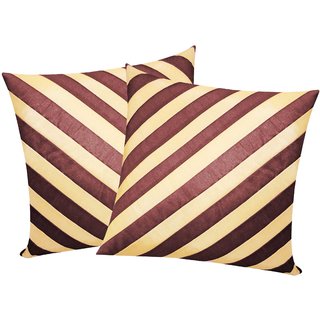 stripy cushion cover brown/beige pack of 2 (30cm 30 )