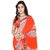 Karishma Orange & Cream Georgette Striped Saree With Blouse