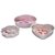 NOOR COMBO OF ALUMINIUM ROUND,FLOWER AND HEART SHAPE SMALL CAKE MOULDS - SET OF 3