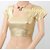 Gold Saree Choli Stretchable Readymade Sari Blouse Fits XS S M L Free Size Tops