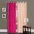 Brabuon Pink and Beige Plain Eyelet Curtains (Set of 2)