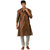 Amora Designer Ethnic Dark Brown Blended Silk Kurta For Men