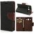 New Mercury Fancy Diary Wallet Flip Case Back Cover For Micromax A316  (Black  Brown)
