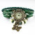 Vintage/Retro Leather Women Bracelet Green Wrist Watch Cute butterfly Pendant