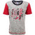 Crackles GreyRed Round Neck Cotton T-shirt for Boys