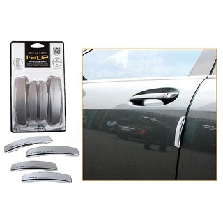i-pop Simple Silver Car Door Scratch Guard Protector ipop - For Mahindra Quanto