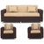 Bharat Life Style 5 Seater in Cream Brown Solidwood upholstery Sofa Set with 4 Cushions (Multicolor)