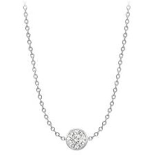 Cubic Zirconia By The Yard Necklace In 14K White Gold Four Ct