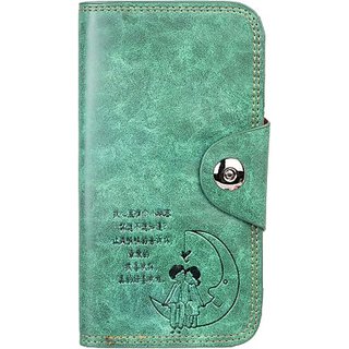 Buy Louise Belgium Casual Green Artificial Leather Clutch