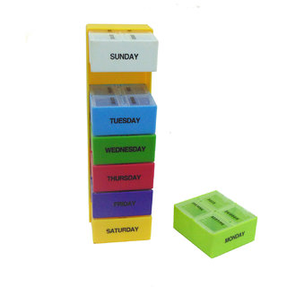 Buy AOKEMAN STACK-UP MULTI COLOUR VERTICAL MEDICINE PILL BOX Online ...