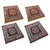 Yellow Weaves Multicolour Set of 4 Pooja Aasan - 2 Ft X 2 Ft