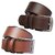 Sunshopping mens brown Leatherite needle pin point buckle belt (COMBO)