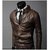 P002 - Italiano TUCCI Slim Long Semi Leather Jacket For Men Party Wear any Season Smart Wear Jacket