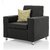 Home Sofa Set 3+1+1 in Black PU upholstery without Cushions