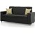 Earthwood Lincoln Solidwood 5 Seater Sofa Set in Black PU upholstery without Cushions