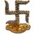 SWASTIK Statue Golden Finished With Jerkin Diamonds For Your Car ,SWASTHIK IDOL