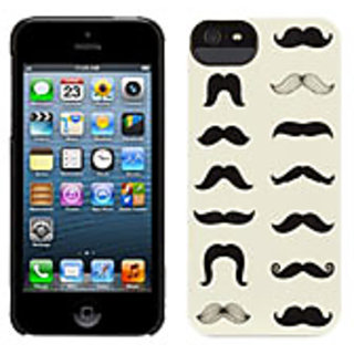Griffin Mustachio Hard Back Case Cover For Apple IPhone 5, 5S - Black / Ecru
