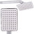 SHRUTI 3 x 2 square Single Flow ABS Shower Head with Steel Round Shower Head arm . Overhead Bathroom Rain Shower With Rubbit Cleaning System (Chrome) with Free Wall flange And Teflon tap