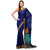 Navy Blue  Green Semi Crepe  Viscose Saree